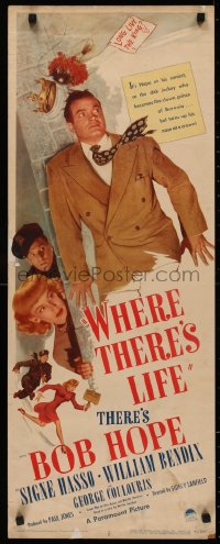 4t0537 WHERE THERE'S LIFE insert 1947 great images of wacky Bob Hope, Signe Hasso, William Bendix!