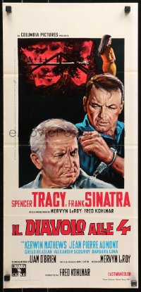 4t0347 DEVIL AT 4 O'CLOCK Italian locandina 1961 different artwork of Spencer Tracy & Frank Sinatra!