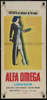 4t0381 FINAL PROGRAMME Italian locandina 1974 the future is cancelled, art of woman w/gun!