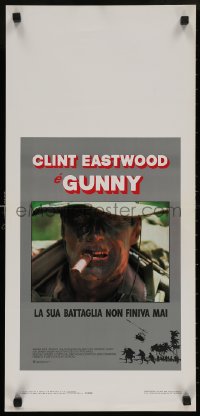 4t0355 HEARTBREAK RIDGE Italian locandina 1987 Clint Eastwood all decked out in camouflage w/cigar!