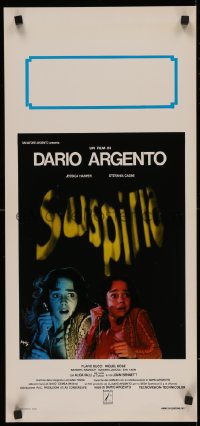 4t0339 SUSPIRIA Italian locandina 1977 Dario Argento horror, yellow title style, De Berardinis art!