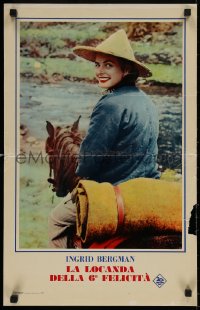4t0325 INN OF THE SIXTH HAPPINESS Italian 16x24 1960 different image of Ingrid Bergman on horseback!