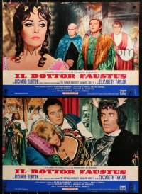 4t0307 DOCTOR FAUSTUS group of 10 Italian 18x27 pbustas 1968 Taylor & director/star Richard Burton!