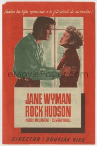 4t0876 ALL THAT HEAVEN ALLOWS 6x8 Spanish herald 1955 different close up of Rock Hudson & Jane Wyman!