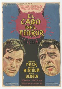 4t0903 CAPE FEAR Spanish herald 1962 Gregory Peck, Robert Mitchum, different art by Albericio!