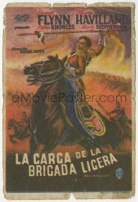 4t0909 CHARGE OF THE LIGHT BRIGADE Spanish herald 1947 great different art of Errol Flynn on horse!