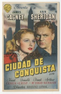 4t0912 CITY FOR CONQUEST Spanish herald 1946 boxer James Cagney & beautiful Ann Sheridan, different!