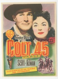 4t0916 COLT .45 Spanish herald 1952 different image of cowboy Randolph Scott & pretty Ruth Roman!