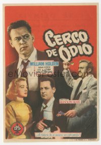 4t0927 DARK PAST Spanish herald 1956 criminal William Holden, Nina Foch, Lee J. Cobb, different!