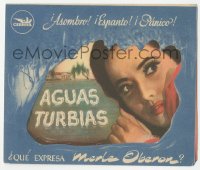 4t0928 DARK WATERS 4pg die-cut Spanish herald 1946 Merle Oberon, Franchot Tone, different images!