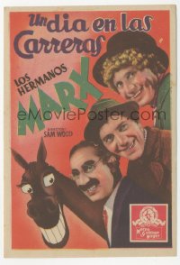 4t0929 DAY AT THE RACES Spanish herald 1940 Marx Bros. Chico, Harpo & Groucho with wacky horse art!