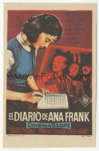 4t0934 DIARY OF ANNE FRANK Spanish herald 1959 Millie Perkins as the famous Jewish girl, Soligo art!