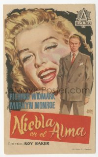 4t0938 DON'T BOTHER TO KNOCK Spanish herald 1956 different art of Marilyn Monroe & Widmark by Jano!