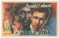 4t0940 DOUBLE LIFE Spanish herald 1948 film noir, completely different art of Ronald Colman!