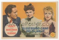 4t0942 DR. JEKYLL & MR. HYDE Spanish herald 1948 Spencer Tracy, Ingrid Bergman & Lana Turner!