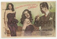 4t0966 GILDA Spanish herald 1947 sexy Rita Hayworth in sheath dress & slapped by Ford!
