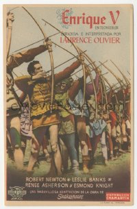 4t0979 HENRY V Spanish herald 1947 Laurence Olivier in William Shakespeare's classic play, archers!