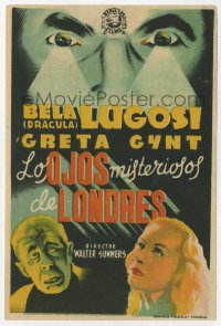 4t0986 HUMAN MONSTER Spanish herald R1940s completely different art of Bela Lugosi, Edgar Wallace!