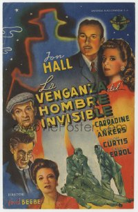 4t0995 INVISIBLE MAN'S REVENGE Spanish herald 1944 Jon Hall, H.G. Wells, different art of top cast!