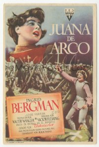 4t0998 JOAN OF ARC Spanish herald 1950 different art of Ingrid Bergman in armor with sword!