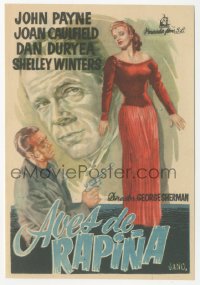 4t1013 LARCENY Spanish herald 1954 different Jano art of Dan Duryea & Joan Caulfield, film noir!