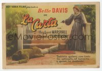 4t1017 LETTER Spanish herald 1942 different image of Bette Davis, who shot her cheating lover!
