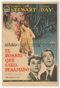 4t1027 MAN WHO KNEW TOO MUCH Spanish herald 1956 Hitchcock, James Stewart, Doris Day, Albericio art!