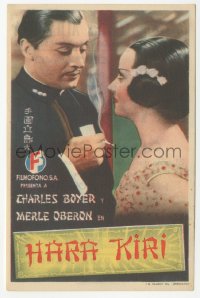 4t1110 THUNDER IN THE EAST Spanish herald 1935 great c/u of Japanese Charles Boyer & Merle Oberon!