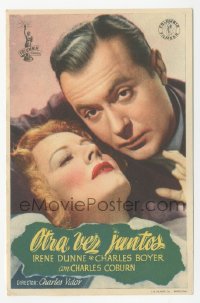 4t1112 TOGETHER AGAIN Spanish herald 1946 different close up of of Irene Dunne & Charles Boyer!