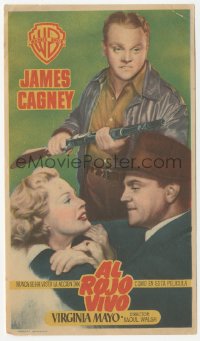 4t1138 WHITE HEAT Spanish herald 1950 James Cagney & Virginia Mayo in classic noir, different!