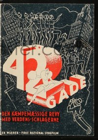 4t0674 42nd STREET Danish program 1933 Dick Powell, Ginger Rogers, Bebe Daniels, Ruby Keeler, rare!