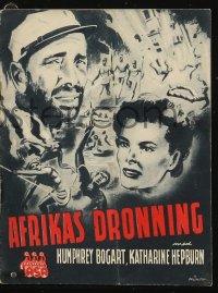 4t0677 AFRICAN QUEEN Danish program 1952 Humphrey Bogart & Katharine Hepburn, different images!