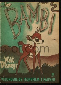 4t0680 BAMBI Danish program 1947 Walt Disney cartoon deer classic, great different images!