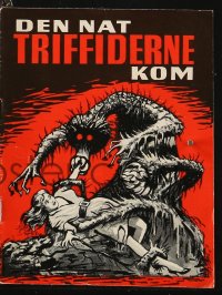 4t0712 DAY OF THE TRIFFIDS Danish program 1964 classic horror, cool different art of monster & girl!
