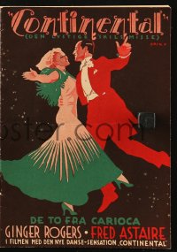 4t0738 GAY DIVORCEE Danish program 1935 Erik Frederiksen art of Fred Astaire & Ginger Rogers!