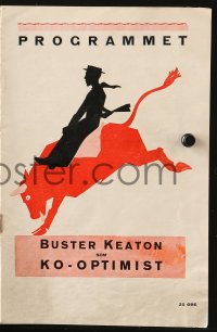 4t0743 GO WEST Danish program 1926 great different cover art of Buster Keaton riding a bull, rare!