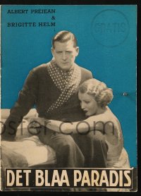 4t0763 HONEYMOON TRIP Danish program 1933 Brigitte Helm, Prejean, Voyage de Noces, ultra rare!