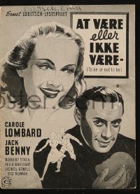4t0851 TO BE OR NOT TO BE Danish program 1946 Carole Lombard, Jack Benny, different Stilling art!