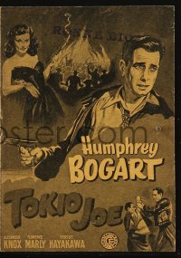 4t0855 TOKYO JOE Danish program 1950 Humphrey Bogart & sexy Florence Marly in Japan, different!