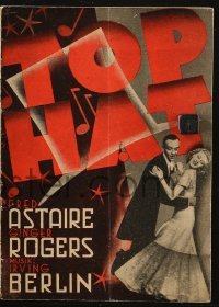 4t0856 TOP HAT Danish program 1936 different images of Fred Astaire & Ginger Rogers dancing!