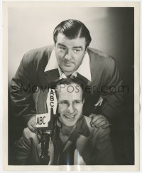 4w0938 ABBOTT & COSTELLO 8.25x10 radio publicity still 1952 appearing on ABC radio, great c/u!
