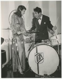 4w0986 BALL OF FIRE 7.5x9.75 still 1941 sexy Barbara Stanwyck & Gene Krupa by drums by Hal McAlpin!