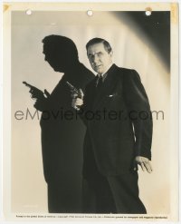 4w1015 BLACK FRIDAY 8x10 still 1940 cool portrait of Bela Lugosi holding gun in spotlight by shadow!