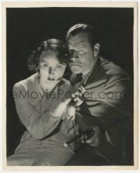 4w1016 BLACK MOON 8x10 still 1934 cool moody portrait of Fay Wray & Jack Holt with gun!