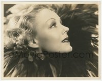 4w1084 CLAIRE DODD 8x10.25 still 1930s incredible close portrait in wild feathered outfit! by Fryer