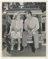 4w1089 CLARK GABLE/CAROLE LOMBARD 8.25x10 still 1939 chatting on tailgate between scenes by Miehle!