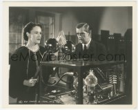 4w1138 DEVIL COMMANDS 8x10 key book still 1941 scientist Boris Karloff shows Anne Revere invention!