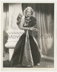 4w1140 DEVIL IS A WOMAN 8x10 still 1935 Marlene Dietrich in evening gown of two-toned heavy satin!
