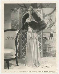 4w1587 ROBERTA 8x10.25 still 1935 fashion close up of Claire Dodd in wonderful dress & fur!