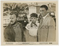 4w1589 ROMAN HOLIDAY 8x10.25 still 1953 c/u of Audrey Hepburn between Eddie Albert & Gregory Peck!